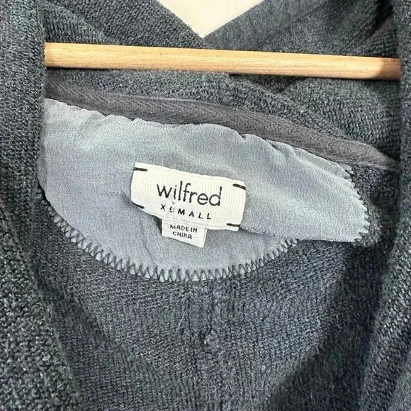 Aritzia Wilfred Rousseau Zip Up Studded Slouchy Oversized Hoodie Gray XS - Picture 2 of 5